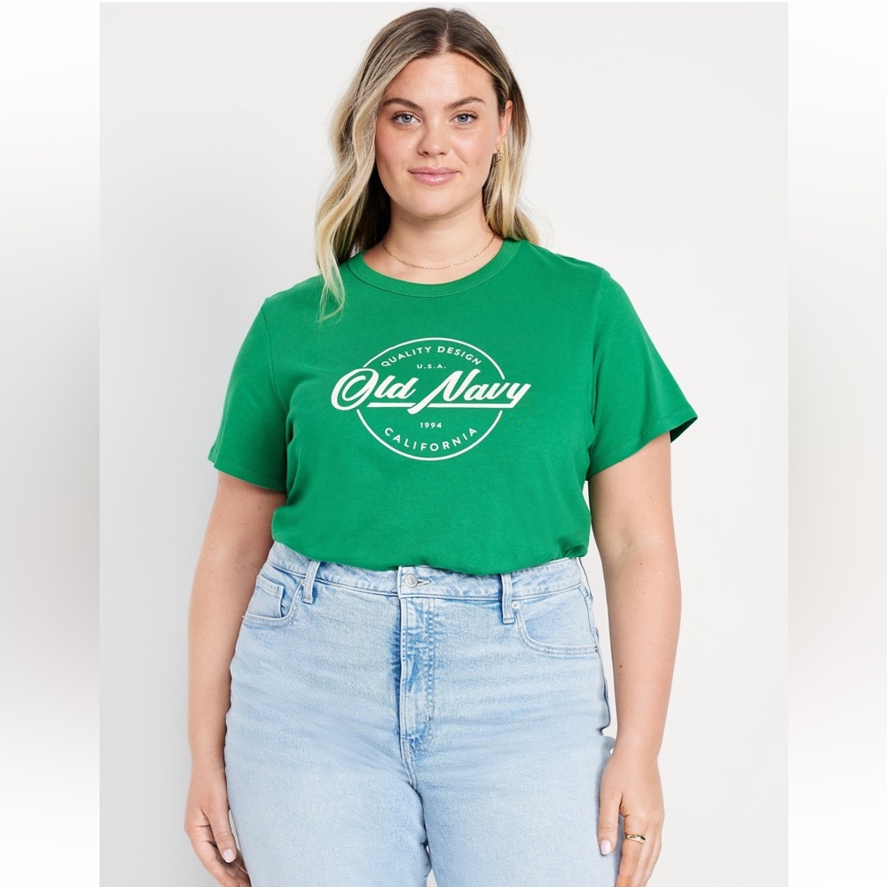 Old Navy Green Graphic Short Sleeve Tee